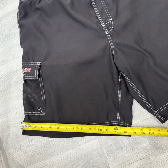 Vintage Billabong Black Board Shorts with White Stitching Drawstring Size L - Picture 7 of 17